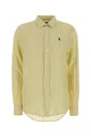 Polo Ralph Lauren Embroidered Linen Shirt In Yellow