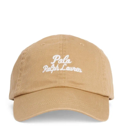 Polo Ralph Lauren Embroidered-logo Baseball Cap In Beige