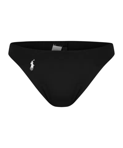Polo Ralph Lauren Embroidered Logo Bikini Pants In Black