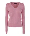 Polo Ralph Lauren Maglia Julianna Trecce In Pink
