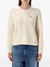 Polo Ralph Lauren Cream-colored Cable-knit Sweater In Wool And Cashmere In Neutral