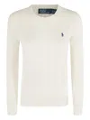 Polo Ralph Lauren Embroidered-logo Cable-knit Sweater In Neutral