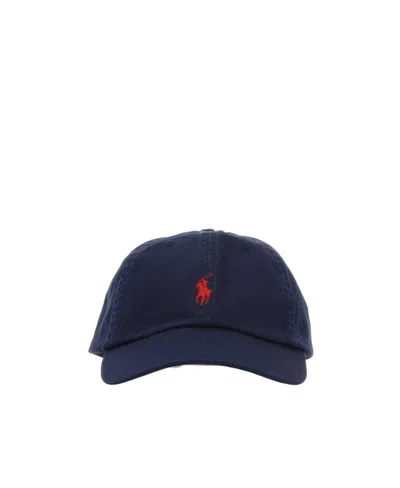 Polo Ralph Lauren Blue Baseball Cap With Logo Embroidery In Cotton Man
