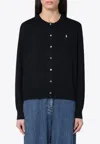 Polo Ralph Lauren Polo Pony Cardigan With Embroidery In Black