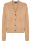 Polo Ralph Lauren Logo Embroidery Cardigan In Neutrals