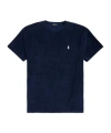Polo Ralph Lauren Mens Newport Navy Neon Yellow Logo-embroidered Cotton-jersey T-shirt L In Black