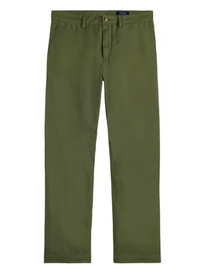 Polo Ralph Lauren Embroidered-logo Chino Pants In Green