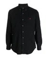 Polo Ralph Lauren Black Shirt With Pony Embroidery In Black