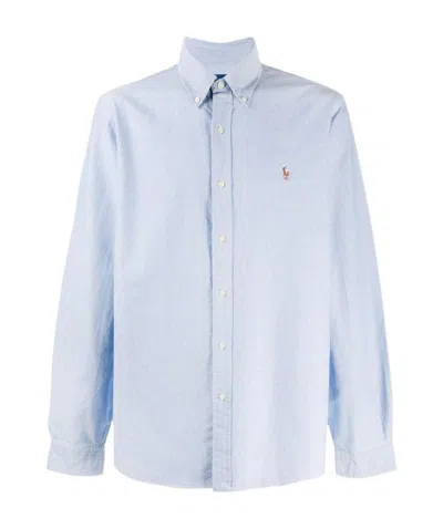 Polo Ralph Lauren Shirt Collared Long Sleeves In Blue