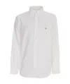 Polo Ralph Lauren Slim Fit White Cotton Shirt With Embroidered Logo In White