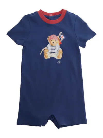 Polo Ralph Lauren Embroidered Logo Cotton Shortall In Blue