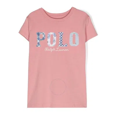 Polo Ralph Lauren Embroidered Logo Cotton T-shirt In Pink
