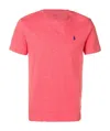 Polo Ralph Lauren Embroidered-logo Cotton T-shirt In Pink