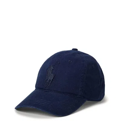 Polo Ralph Lauren Embroidered Logo Cotton Twill Cap In Blue