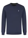 Polo Ralph Lauren Embroidered Logo Crew Neck Sweatshirt In Blue