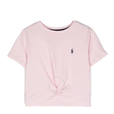 Polo Ralph Lauren Embroidered Logo Crew Neck T-shirt In Pink