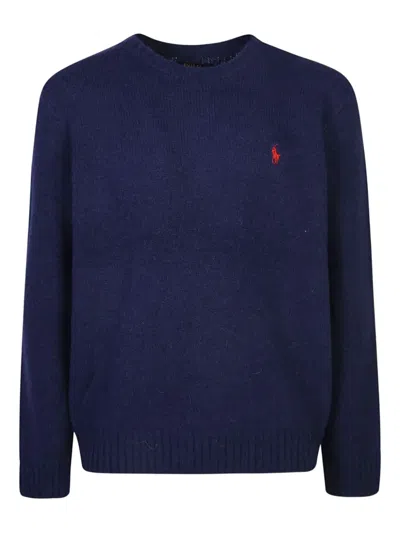 Polo Ralph Lauren Crewneck Sweatshirt With Embroidered Logo Detail In Blue