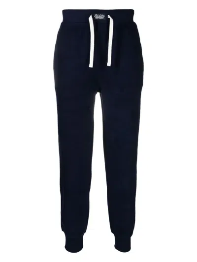 Polo Ralph Lauren Embroidered-logo Fleece Trousers In Blue