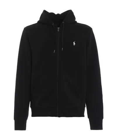 Polo Ralph Lauren Cotton Blend Sweatshirt With Embroidered Logo On The Front In Black