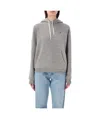 Polo Ralph Lauren Grey Hoodie With Drawstring Hood And Pony Embroidery On The Front In Cotton Blend Woman In Gray