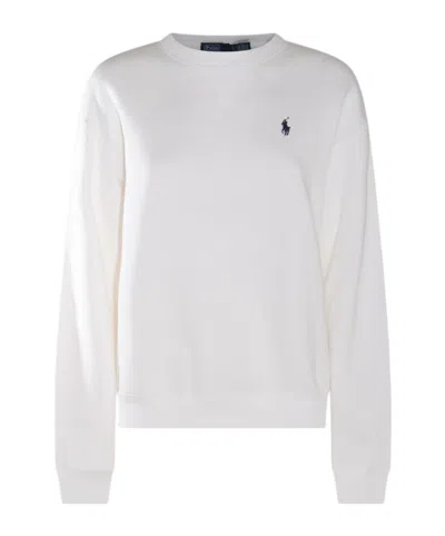 Polo Ralph Lauren Embroidered-logo Jersey Sweatshirt In White