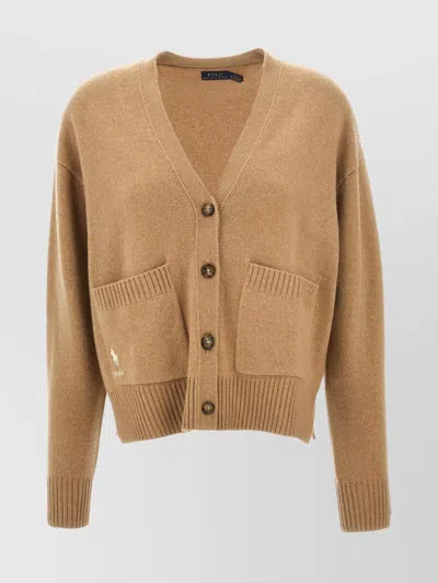 POLO RALPH LAUREN EMBROIDERED LOGO KNIT CARDIGAN