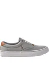 Polo Ralph Lauren Embroidered-logo Low-top Trainers In Gray