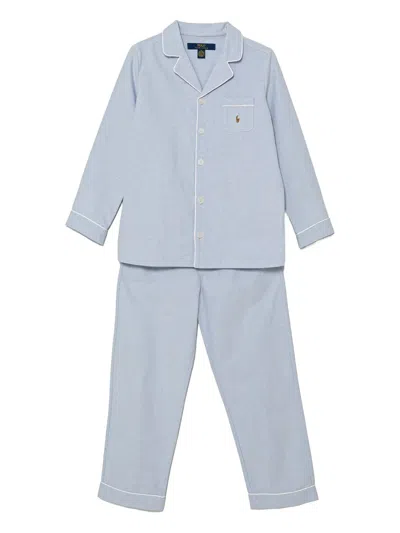 Polo Ralph Lauren Kids' Embroidered-logo Pajama Set In Blue