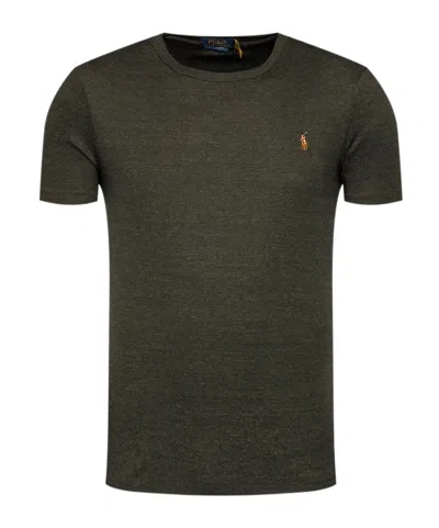 Polo Ralph Lauren Embroidered Logo Plain T-shirt In Black