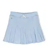 Polo Ralph Lauren Embroidered Logo Pleated Skirt In Blue