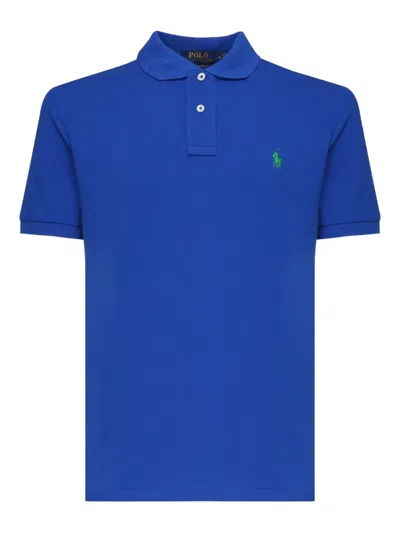 Polo Ralph Lauren Embroidered-logo Polo Shirt In Blue
