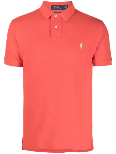 Polo Ralph Lauren Embroidered Logo Polo Shirt In Red
