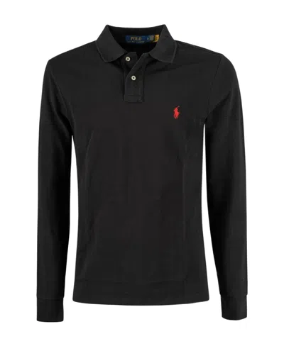 Polo Ralph Lauren Long Sleeve Polo Shirt In Black