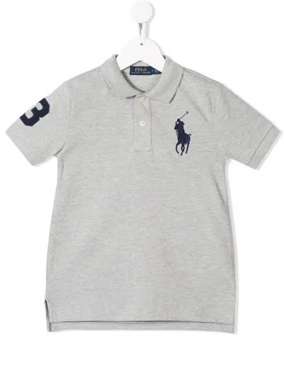 Polo Ralph Lauren Kids' Embroidered Logo Polo Shirt In Gray