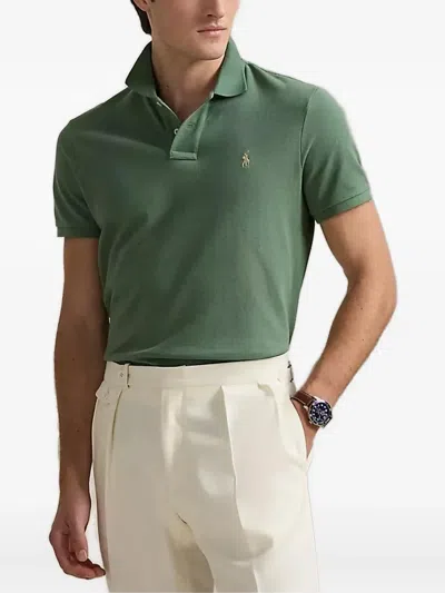 Polo Ralph Lauren Custom Slim Fit Mesh Polo Shirt In Green
