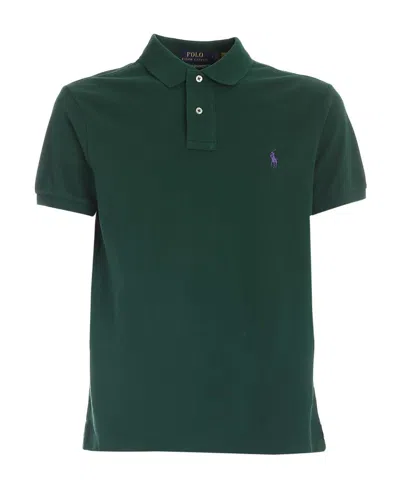 POLO RALPH LAUREN POLO RALPH LAUREN LOGO EMBROIDERED SLIM FIT POLO SHIRT