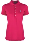 Polo Ralph Lauren Dark Pink Pony Logo-embroidered Polo Shirt In Pink