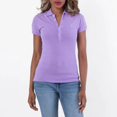 Polo Ralph Lauren Embroidered Logo Polo Shirt In Purple