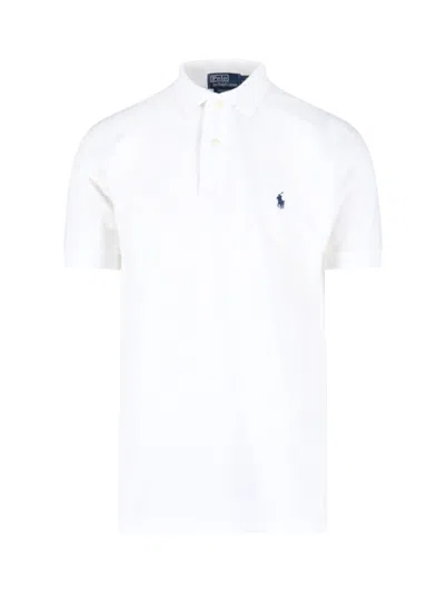 Polo Ralph Lauren Embroidered Logo Polo Shirt In White