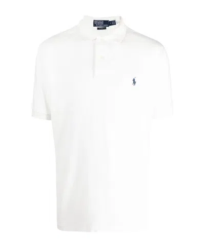 Polo Ralph Lauren Slim Fit White Polo Shirt With Classic Collar And Pony Embroidery On The Front In Cotton Piquet Man