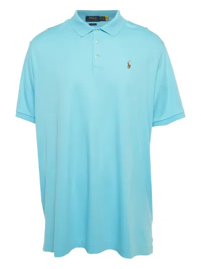 Pre-owned Polo Ralph Lauren Embroidered-logo Polo Top In Blue