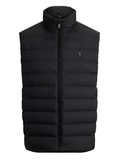 Polo Ralph Lauren Logo-embroidered Quilted Shell Down Gilet In Black