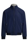 Polo Ralph Lauren Embroidered Logo Raglan Sleeve Jacket In Blue