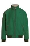 Polo Ralph Lauren Embroidered Logo Raglan Sleeve Jacket In Green