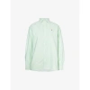 Polo Ralph Lauren Womens Lime Drop Embroidered-logo Regular-fit Cotton Shirt