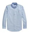 Polo Ralph Lauren Custom Fit Cotton Stretch Shirt In Blue