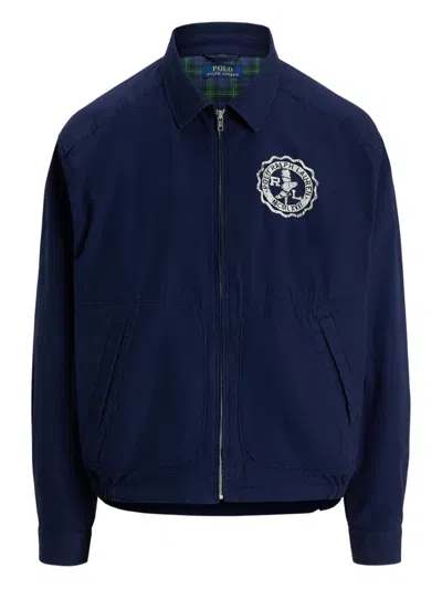 Polo Ralph Lauren Embroidered-logo Shirt Jacket In Blue
