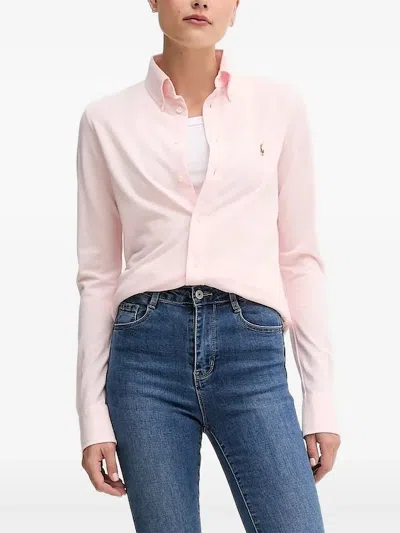 Polo Ralph Lauren Embroidered-logo Shirt In Pink