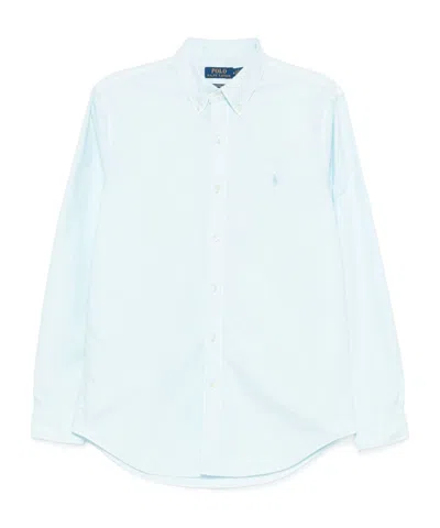 Polo Ralph Lauren Embroidered-logo Shirt In Clear Blue