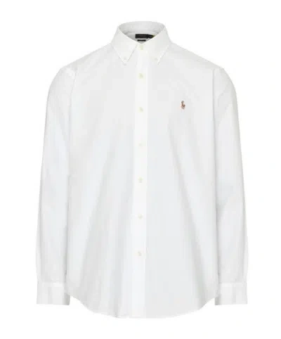 Polo Ralph Lauren Slim-fit Button-down Collar Logo-embroidered Cotton Oxford Shirt In White